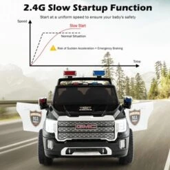 Costway 12V Licensed GMC Kids Ride On Police Car 2-Seater Truck W/Remote Control & Music -Kiddie Kingdom Store GUEST 0003f34e b9b8 4ca4 861b c34b88d54e99