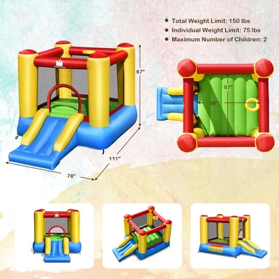 Costway Inflatable Bouncer Kids Bounce House Jumping Castle Slide W/ 480W Blower 5 Costway Inflatable Bouncer Kids Bounce House Jumping Castle Slide W/ 480W Blower - Image 3