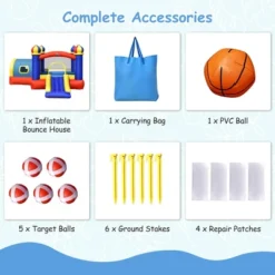 Costway Inflatable Castle Kids Bounce House W/ Slide Jumping & Playhouse Blower Excluded -Kiddie Kingdom Store GUEST 00dd151c 6d5d 468a 978f a089b69521f3