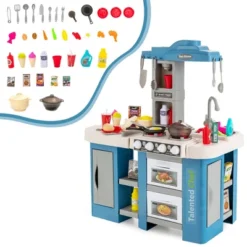 Costway Play Kitchen Set 67 PCS Kitchen Toy For Kids W/Food &Realistic Lights & Sounds -Kiddie Kingdom Store GUEST 01e521b2 4d7a 419c 9fc5 2884a8271dbd 1