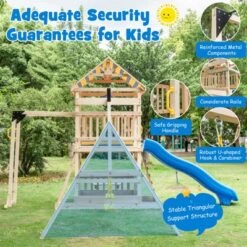 Costway Backyard Wooden Swing Set Slide Playset For Kids Outdoor Climbing Wall Sandpit -Kiddie Kingdom Store GUEST 020123ca 02d2 40c8 9b5c 5cb974b6e1b7