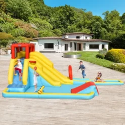Costway Inflatable Dual Slide Water Park Climbing Bouncer W/ 735W Blower -Kiddie Kingdom Store GUEST 026eaca4 4b65 4188 875d 2ee7b0c438e6