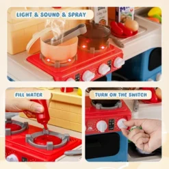 Costway Kids Play Kitchen Set 69PC Kitchen Playset Toys W/ Realistic Lights & Sounds -Kiddie Kingdom Store GUEST 02a8a952 6c64 48e1 af92 1fd0be324770
