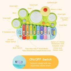 Costway 3 In 1 Musical Instruments Electronic Piano Xylophone Drum Set Learning Toys -Kiddie Kingdom Store GUEST 02ba901c dde4 420d af4c e1a922b9d2b6