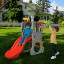 Children Climber Slide Set W/ Basketball Hoop And Telescope Toy Indoor & Outdoor -Kiddie Kingdom Store GUEST 03a3db4a 096a 484b 844e 90ad3d314a34