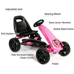 Go Kart Pedal Car Kids Ride On Toys Pedal Powered 4 Wheel Adjustable Seat Pink/Black 19 Go Kart Pedal Car Kids Ride On Toys Pedal Powered 4 Wheel Adjustable Seat Pink/Black -Kiddie Kingdom Store GUEST 03af1686 7d8e 4806 a928 b1ca913162df