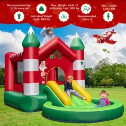 Costway Inflatable Bounce House W/ Blower Kids Christmas W/ Slide & Trampoline & Ball Pool -Kiddie Kingdom Store GUEST 03c7c328 9b19 464f 8a67 d73d5507d7ca