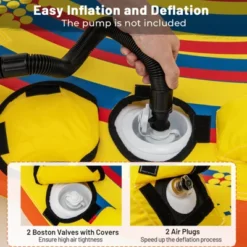 Costway Towable Tube For Boating 1 Or 2 Person Inflatable Boat Tube For Youth & Adult Yellow -Kiddie Kingdom Store GUEST 04841d74 514e 419b b007 e7ff63792fef