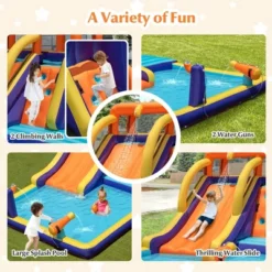 Costway Inflatable Waterslide 4-in-1 Kids Bounce Castle With Splash Pool（With 750W Blower） -Kiddie Kingdom Store GUEST 0496ead9 f3ea 4124 bd0b 424d2c76246d