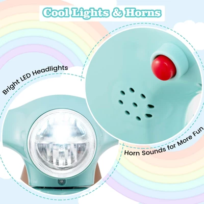 Costway Kids Ride On Motorcycle With Training Wheels Headlight Horn 6V Battery 6 Costway Kids Ride On Motorcycle With Training Wheels Headlight Horn 6V Battery - Image 4