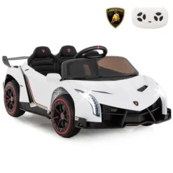 Costway Licensed Lamborghini 4WD Kids Ride-on Sports Car 12V Battery Powered 2.4G Remote Pink/White/Green/Black/Red -Kiddie Kingdom Store GUEST 057258df b4cf 414d ab86 f6b4452854b5