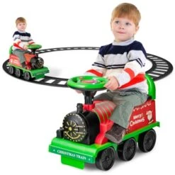 Costway 6V Electric Kids Ride On Train Motorized Train Toy W/ Track & 6 Wheels -Kiddie Kingdom Store GUEST 06110924 71d9 469b 8baa 5cadd594046d