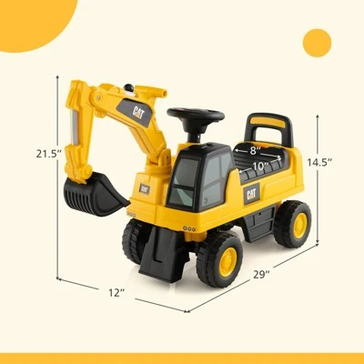 Costway Licensed Caterpillar Kids Rid-On Digger Excavator Toy W/Digging Bucket & Storage 4 Costway Licensed Caterpillar Kids Rid-On Digger Excavator Toy W/Digging Bucket & Storage - Image 2