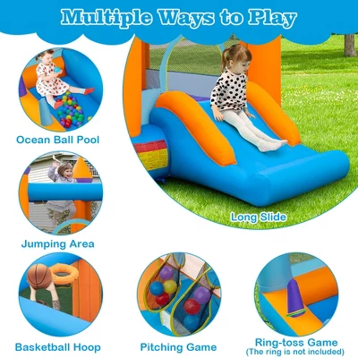 Costway 5-in-1 Inflatable Bounce Castle Kids Jumping Bouncer With Ocean Balls & 735W Blower 6 Costway 5-in-1 Inflatable Bounce Castle Kids Jumping Bouncer With Ocean Balls & 735W Blower - Image 4