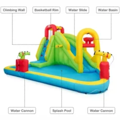 Costway Inflatable Water Slide Kids Bounce House W/480w Blower -Kiddie Kingdom Store GUEST 072f1921 ff0e 404e 8bbe db9e4d9aefd5