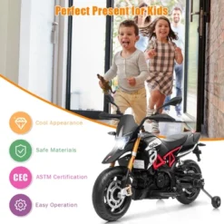 Costway 12V Kids Ride-On Motorcycle Motor Bike W/ Training Wheels Red Black -Kiddie Kingdom Store GUEST 073c17f0 43fc 42bf be78 cdda171dac45