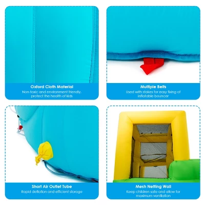 Inflatable Water Park Bounce House Two-Slide Bouncer W/Climbing Wall&480W Blower 9 Inflatable Water Park Bounce House Two-Slide Bouncer W/Climbing Wall&480W Blower - Image 7