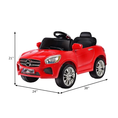 Costway 6V Kids Ride On Car RC Remote Control Battery Powered W/ LED Lights MP3 Red 4 Costway 6V Kids Ride On Car RC Remote Control Battery Powered W/ LED Lights MP3 Red - Image 2
