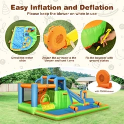 Costway Inflatable Water Slide Giant Bounce Castle With Dual Climbing Walls & 750W Blower -Kiddie Kingdom Store GUEST 0784b933 9330 4ff3 8377 13ebbaae1934