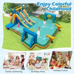Costway Inflatable Water Slide With 2 Long Slides Pool Climbing Walls Blower Excluded/with 950 W Blower -Kiddie Kingdom Store GUEST 096d2645 f828 49f3 a752 5f0a3e34f259