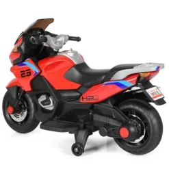 Costway 12V Kids Ride On Motorcycle Electric Motor Bike W/ Training Wheels & Light Red -Kiddie Kingdom Store GUEST 098f3d02 970b 4d0e 8e97 54ae472b9164