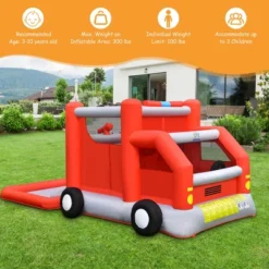 Costway Fire Truck Themed Inflatable Castle Water Park Kids Bounce House Blower Excluded -Kiddie Kingdom Store GUEST 09bfbf4a ee9b 4b5f 8c87 b767405b2428