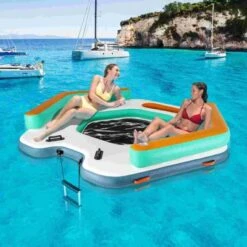 Costway 8.7 Ft Inflatable Floating Dock With Detachable Ladder Mesh Swim Lounge Beach 21 Costway 8.7 Ft Inflatable Floating Dock With Detachable Ladder Mesh Swim Lounge Beach -Kiddie Kingdom Store GUEST 09cdfc5a 8636 4436 b73d 92b387219aa6