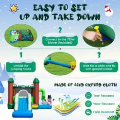 Costway 6-in-1 Winter Themed Snowman Inflatable Castle Kids Jumping House With 735W Blower -Kiddie Kingdom Store GUEST 0a537544 63cd 407d 85d3 7a2e2c441784