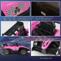 Costway 12V Kids Ride On Car Electric Racing Truck Remote Control W/ MP3 & Lights YellowPinkRed -Kiddie Kingdom Store GUEST 0a8f1e68 7d6b 468b a16f 3ba0f77a3027