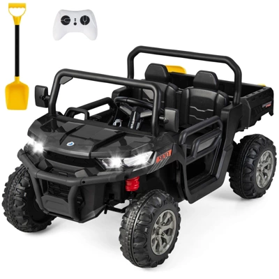 Costway 24V Ride On Dump Truck Electric 2-Seater Kids UTV W/Dump Bed & Bight Lights And Remote Control Red 9 Costway 24V Ride On Dump Truck Electric 2-Seater Kids UTV W/Dump Bed & Bight Lights And Remote Control Red - Image 7