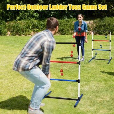 Costway Ladder Ball Toss Game Set Indoor Outdoor W/6 Bolas Score Tracker Carrying Bag 3 Costway Ladder Ball Toss Game Set Indoor Outdoor W/6 Bolas Score Tracker Carrying Bag