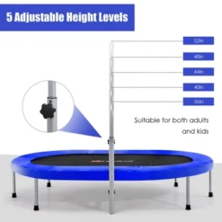 Costway 50'' Trampoline For 2 People Foldable Rebouncer W/Adjustable Handrail RedBlue -Kiddie Kingdom Store GUEST 0b7ac409 f1a1 49a5 857a 6f15f5b81ac4