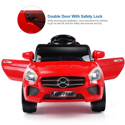Costway 6V Kids Ride On Car RC Remote Control Battery Powered W/ LED Lights MP3 Red 5 Costway 6V Kids Ride On Car RC Remote Control Battery Powered W/ LED Lights MP3 Red - Image 3