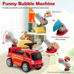 Costway Kids Ride On Fire Truck Foot-to-Floor Sliding Push Car W/ Music & Bubble Maker -Kiddie Kingdom Store GUEST 0c9f6421 ede3 4640 8f67 ba04a9b2f4f0