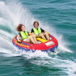 Costway Towable Tube For Boating 1 Or 2 Person Inflatable Boat Tube For Youth & Adult