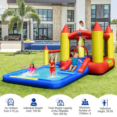 Costway Inflatable Water Slide Castle Kids Bounce House Indoor & Outdoor Without Blower 7 Costway Inflatable Water Slide Castle Kids Bounce House Indoor & Outdoor Without Blower - Image 5