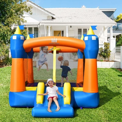 Costway Inflatable Bounce House Kids Magic Castle W/ Large Jumping Area Without Blower 3 Costway Inflatable Bounce House Kids Magic Castle W/ Large Jumping Area Without Blower