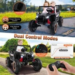 Costway 24V Kids Ride On UTV With 4 X 100W Powerful Engine Remote Control High/Low Speed Pink/Black/Red/Navy -Kiddie Kingdom Store GUEST 11399c72 77c4 4084 9bc2 b8210ce25a04