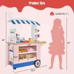 Costway Kids Snacks & Sweets Food Cart Kids Toy Cart Play Set With 30 PCS Accessories -Kiddie Kingdom Store GUEST 118360a5 9776 41e4 aa62 e71955dc6c7d
