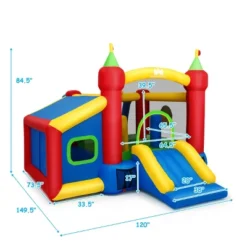 Costway Inflatable Bounce House, 7-in-1 Jump And Slide Bouncer W/ Basketball Rim, Football & Ocean Ball Playing Area, Dart Target(Without Blower) -Kiddie Kingdom Store GUEST 11d01524 18ea 441e b565 906572922c44 1