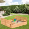 Costway Kids Large Wooden Sandbox W/Cover 2 Convertible Bench Seats For Outdoor Play -Kiddie Kingdom Store GUEST 13033fab df22 4e49 8389 0ea74173c3b7