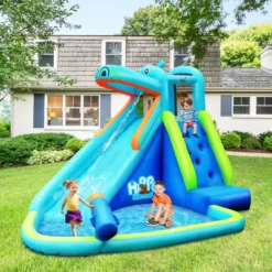 Costway Inflatable Kids Hippo Bounce House Slide Climbing Wall Splash Pool W/740W Blower -Kiddie Kingdom Store GUEST 14fd59c2 31d0 4676 820b e709903befa0 1