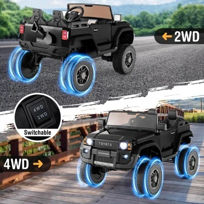 Costway 24V 2 Seater Ride On Car For Kids Licensed Toyota LC250 Ride On Truck With Remote Black/Gray/Navy/Pink/Red 9 Costway 24V 2 Seater Ride On Car For Kids Licensed Toyota LC250 Ride On Truck With Remote Black/Gray/Navy/Pink/Red - Image 7