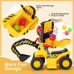 Costway 6V Electric Kids Ride On Excavator Pretend Play Toy Tractor W/ Basketball Hoop 16 Costway 6V Electric Kids Ride On Excavator Pretend Play Toy Tractor W/ Basketball Hoop -Kiddie Kingdom Store GUEST 1710e474 39e3 40b3 a1fd 9d628ef7aa02