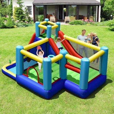 Costway Inflatable Bounce House 8-in-1 Kids Inflatable Slide Bouncer (With 735W Blower) 3 Costway Inflatable Bounce House 8-in-1 Kids Inflatable Slide Bouncer (With 735W Blower)