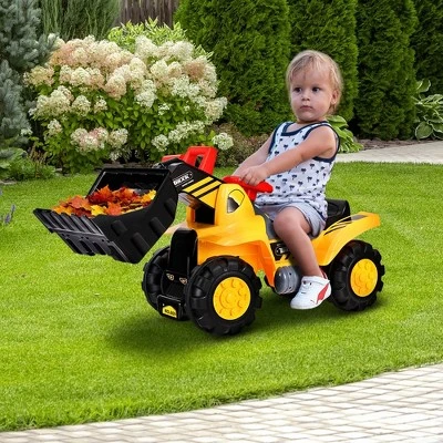 Costway Kids Toddler Ride On Excavator Digger Truck Scooter W/ Sound & Seat Storage Toy 3 Costway Kids Toddler Ride On Excavator Digger Truck Scooter W/ Sound & Seat Storage Toy