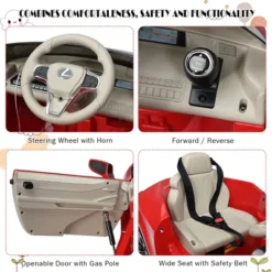 Costway 12V Kids Ride On Car Lexus LC500 Licensed Remote Control Electric Vehicle Red -Kiddie Kingdom Store GUEST 184f74cf 4227 4ee1 a44f 16e1ed91b426