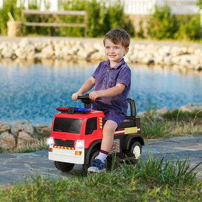 Costway Kids 6V Ride On Fire Truck Fire Engine Battery Powered W/ Siren 5 Costway Kids 6V Ride On Fire Truck Fire Engine Battery Powered W/ Siren - Image 3