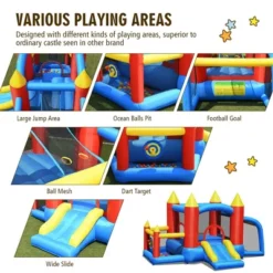 Costway Inflatable Bounce House Slide Jumping Castle Soccer Goal Ball Pit Without Blower -Kiddie Kingdom Store GUEST 18e09681 5c2a 4dfa 8782 aa20f014a2c7