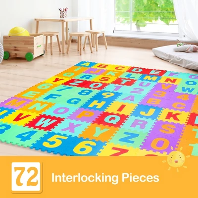 Babyjoy Kids Foam Interlocking Puzzle Play Mat W/Alphabet & Numbers 72-Piece Set 5 Babyjoy Kids Foam Interlocking Puzzle Play Mat W/Alphabet & Numbers 72-Piece Set - Image 3